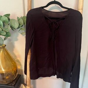 Bella Dahl Maroon Long Sleeve Top